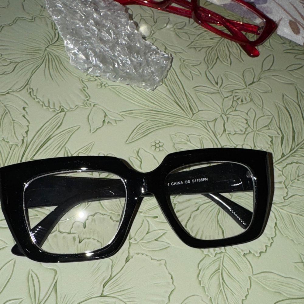 Chunky Black Square Glasses Frame. Oversized.